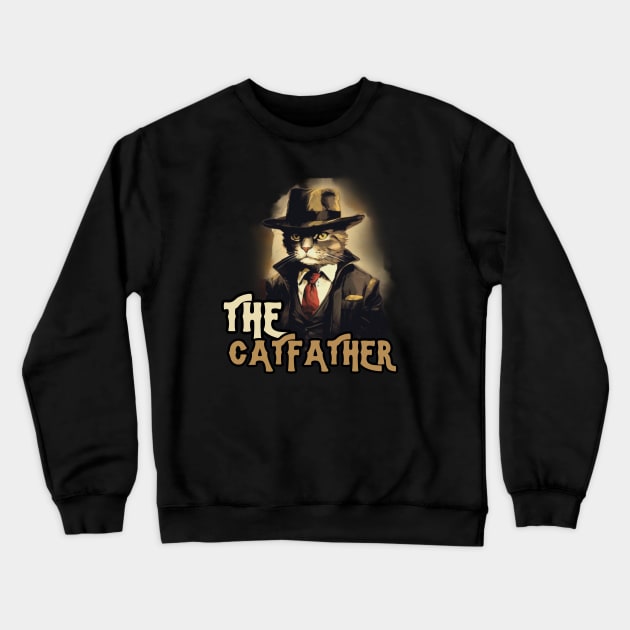 THE CATFATHER, minimalistic, gift present ideas Crewneck Sweatshirt by Pattyld